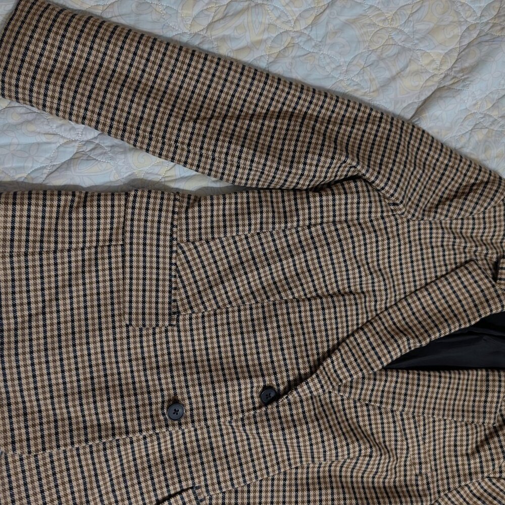 Free Assembly Houndstooth Plaid Blazer Womens Small Oversized Lined Classic - Picture 8 of 14